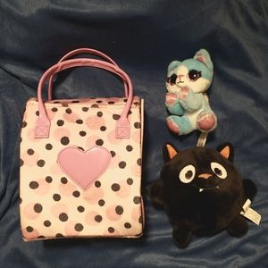 Pucci Pups Stuffie Carrier & Two Miscellaneous Stuffies.